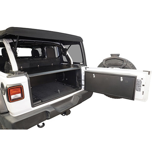 Deluxe Cargo Enclosure - 18-22 Wrangler JL {21-22 Exc. 4XE} 4-Door w/ OEM Subwoofer Black Tuffy Security Products