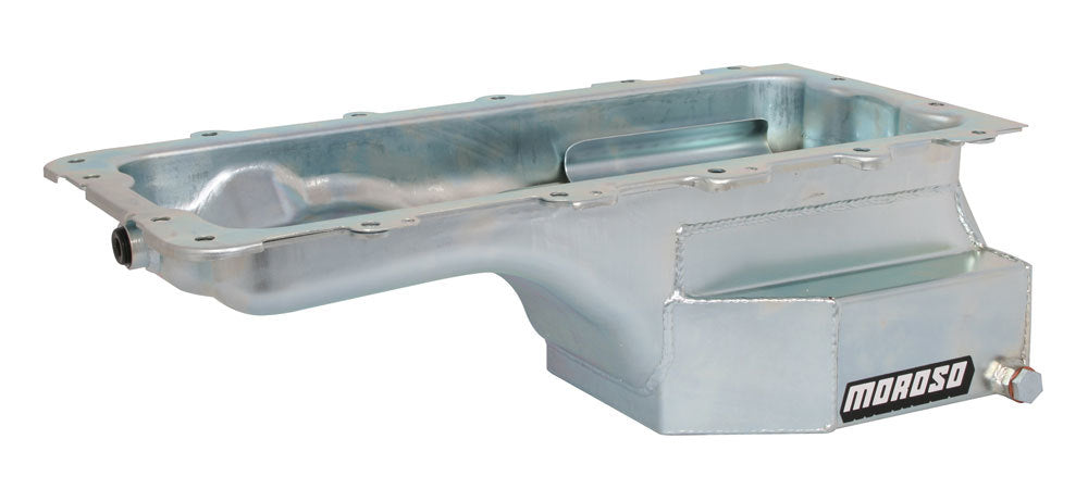 Ford 4.6L/5.4L Oil Pan 8qt. Clear Zinc Steel - Moroso 20548