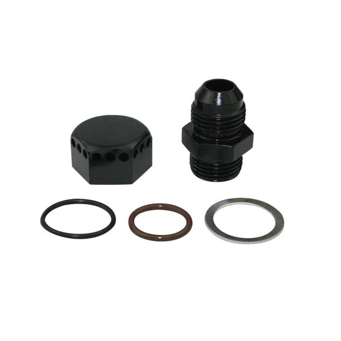 Positive Seal Vented Fitting 8an - Black - Moroso 22627