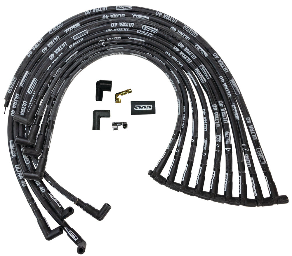 Ultra 40 Plug Wire Set - Black - Moroso 73818